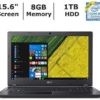 Acer Aspire 3 15.6" HD widescreen LED-backlit display Laptop , Intel Core i5-7200U Processor 2.5GHz, 8GB RAM, 1TB HDD, 802.11ac, Bluetooth, HDMI, Webcam, Windows 10