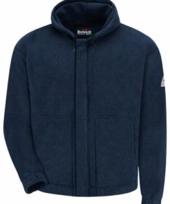 Bulwark Flame Resistant 8 oz Modacrylic Fleece Zip-Front Hooded Sweatshirt
