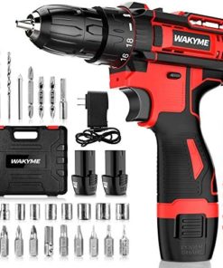 Cordless Drill Driver Kit with 2 Batteries, WAKYME 12.6V Power Drill 30Nm 18+3 Clutch, 3/8