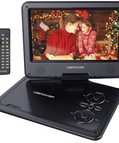 DBPOWER 11.5" Portable DVD Player, 5-Hour Built-in Rechargeable Battery, 9" Swivel Screen, Support CD/DVD/SD Card/USB, Remote Control, 1.8 Meter Car Charger and Power Adaptor (Black)