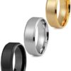 Jstyle Stainless Steel Rings for Men Wedding Ring Cool Simple Band 8 MM 3 Pcs A Set