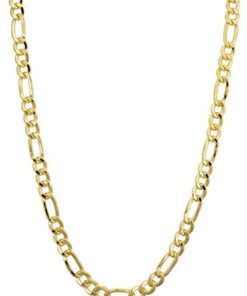 Kooljewelry 14k Yellow Gold Filled Figaro Necklace (3.3 mm, 4.2 mm, 5.2 mm, 6 mm, 7.8 mm or 8.6 mm)