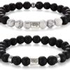 Softones 12 Constellations Lava Rock Aromatherapy Anxiety Essential Oil Diffuser Bracelet for Men Women，Friendship Couple Distance Beads Bracelet Set Gifts